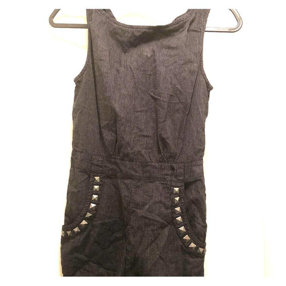 Black Pinstripe Romper by Miley Cyrus & Max Azria